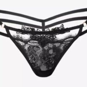 Bluebella Lumi Stretch Lace Thong Black Size 3X New